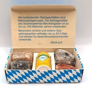 Vintage Salzbergwerk Berchtesgaden Germany Salt Mine Rock Souvenir Box w Samples